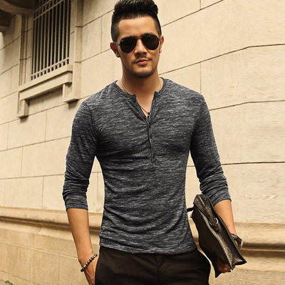 Long sleeve henley alternate colourway