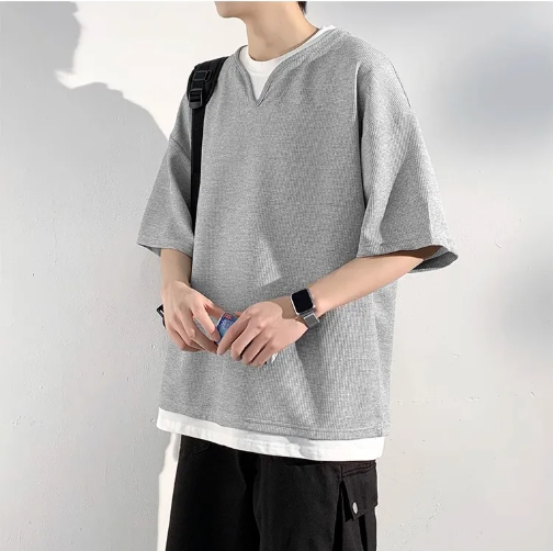 Henley t-shirt fabric and fit detail