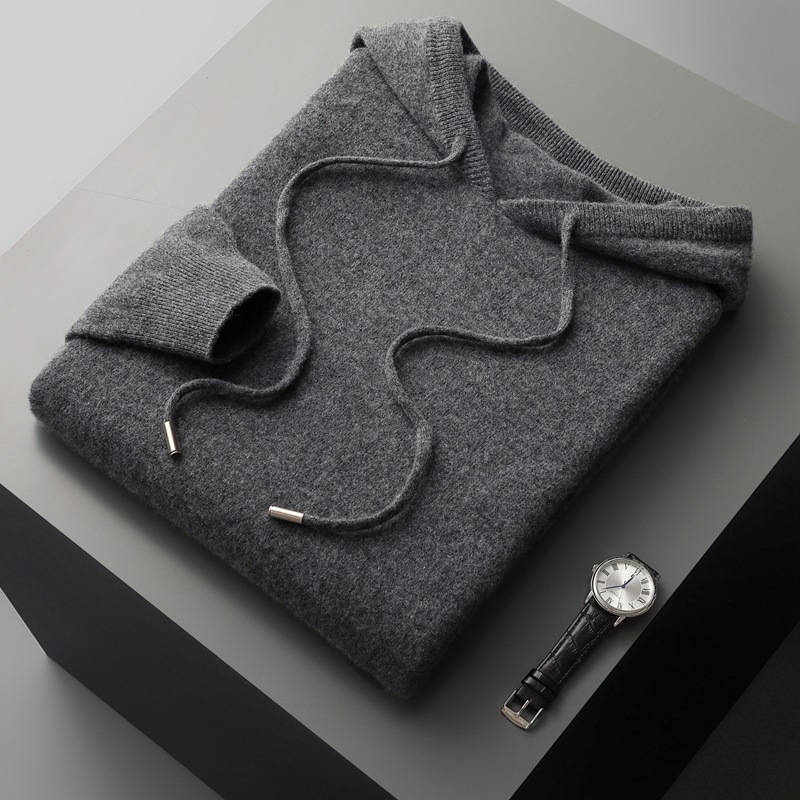 Men's merino wool blend pullover sweater front view