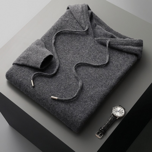 Men's merino wool blend pullover sweater front view
