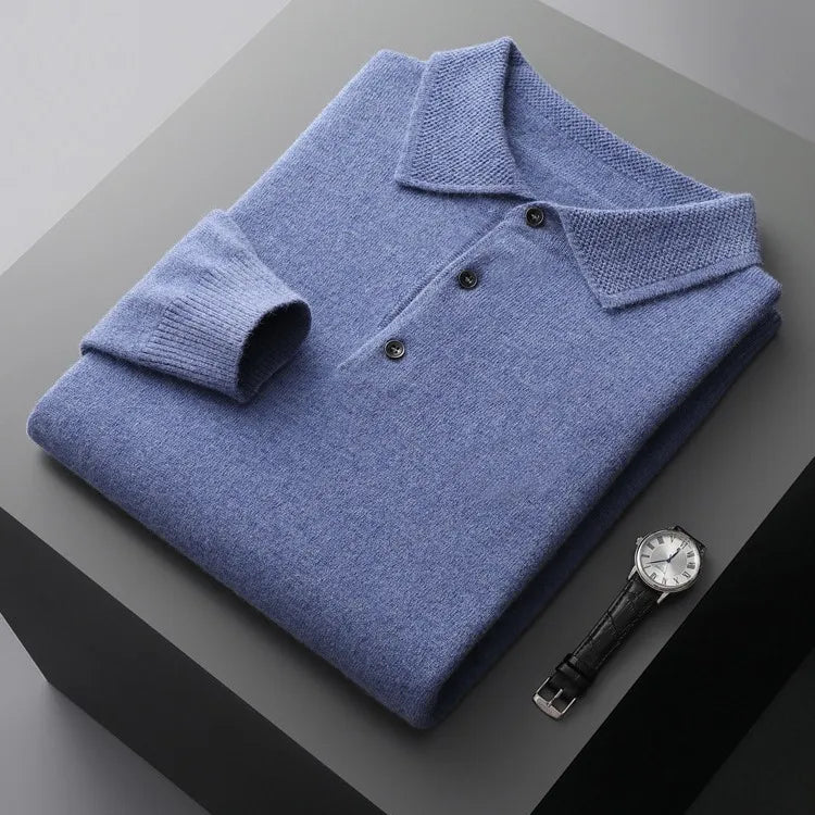 Cashmere blend sweater shown on model