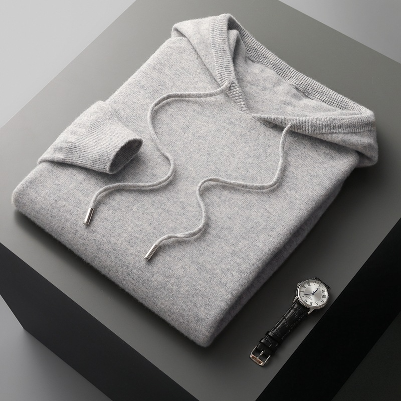 Merino wool pullover shown on model