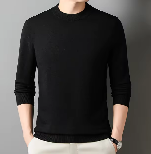 Men's knit crewneck sweater front view