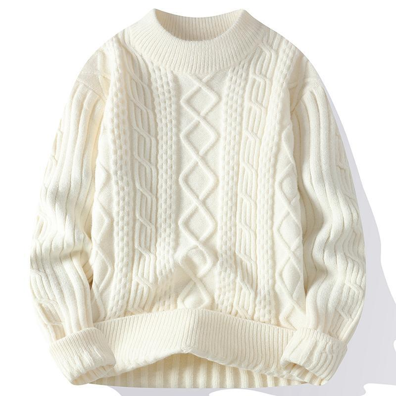 Thick knit sweater shown on model